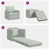 vidaXL Folding Sofa Bed Light Grey 74 x 77 x 81 cm Velvet