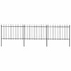 vidaXL Garden Fence with Spear Top Steel 504x120 cm Black