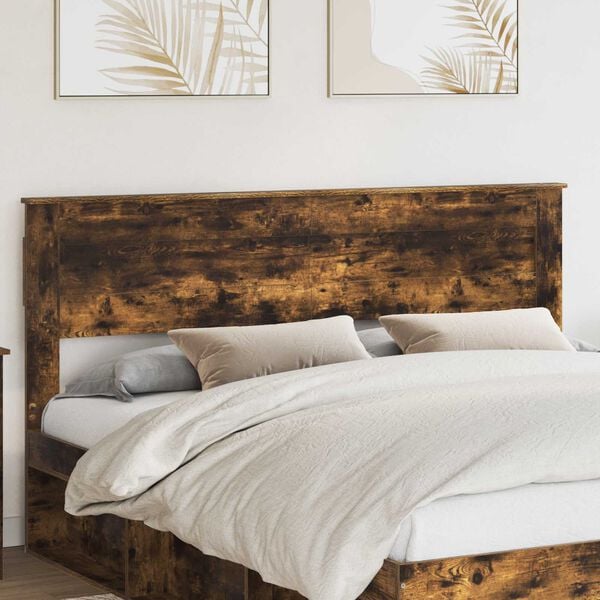 vidaXL Headboard Smoked Oak 200 cm Engineered wood