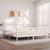 vidaXL Bed Frame without Mattress White Super King Size Solid Wood