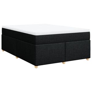 vidaXL Box Spring Bed with Mattress Black 140x200 cm Fabric