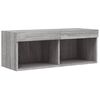vidaXL TV Cabinet with LED Lights Grey Sonoma 80x30x30 cm
