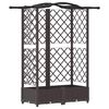 vidaXL Raised Bed with Trellis and Roof Brown 124 x 40 x 126 cm PP