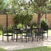 vidaXL Garden Dining Set 7 pcs Black Powder-Coated Steel