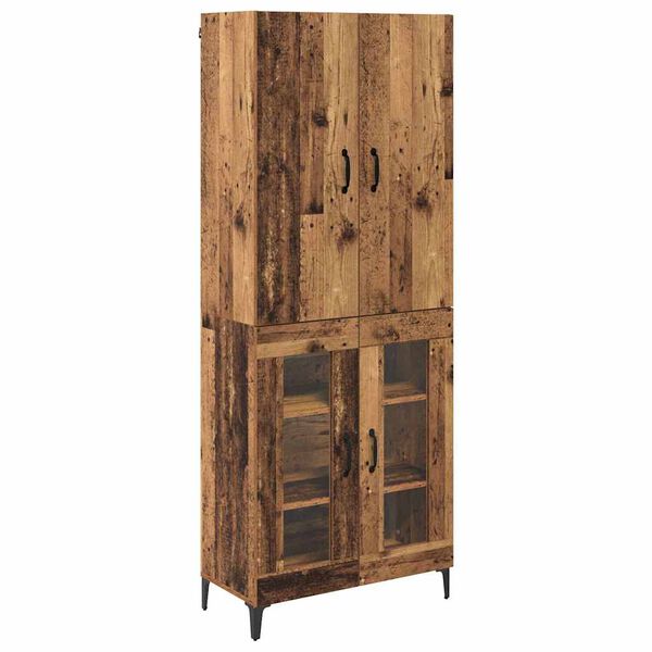 vidaXL Highboard Old Wood 69.5 x 34 x 180 cm Engineered Wood