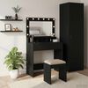 vidaXL Dressing Table Black Oak 75.5 x 41 x 135 cm Engineered Wood