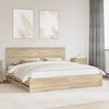 vidaXL Bed Frame with Drawer Sonoma Oak 200 x 200 cm Engineer Wood