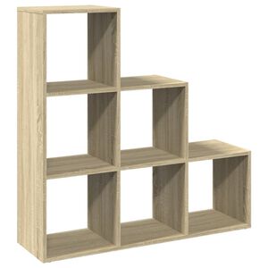vidaXL Room Divider Bookcase 3-Tier Sonoma Oak 99x29x99 cm Engineered Wood