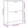vidaXL Oak Look Wooden Shoe Cabinet with 2 Compartments
