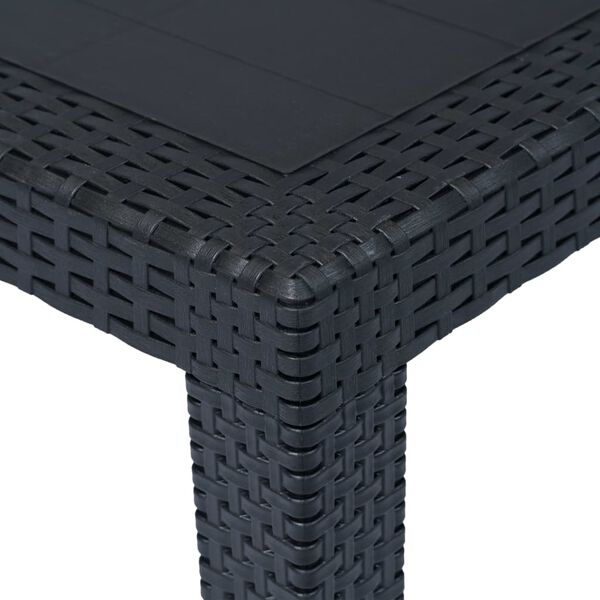 vidaXL Garden Table Anthracite 79x79x72 cm Plastic Rattan Look