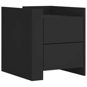 vidaXL Bedside Cabinet Black 45x50x50 cm Engineered Wood