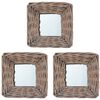 vidaXL Mirrors 3 pcs 15x15 cm Wicker