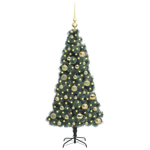vidaXL Artificial Pre-lit Christmas Tree with Ball Set Green 120 cm