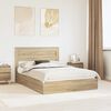 vidaXL Storage Bed with Drawer Sonoma Oak 160 x 200 cm Engineered Wood