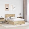 vidaXL Bed Frame with Drawer Sonoma Oak 135 x 190 cm Engineered Wood