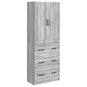vidaXL Cabinet Set 2 pcs 66 x 34.5 x 87 cm Engineered Wood Grey Sonoma