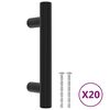 vidaXL Cabinet Handles 20 pcs Black 64 mm Stainless Steel