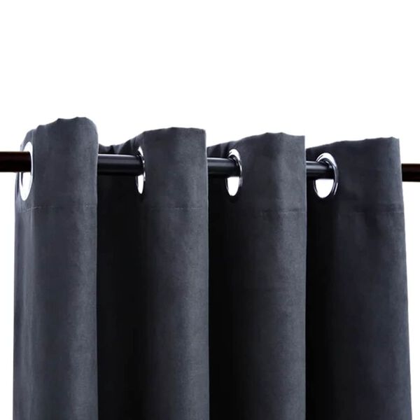 vidaXL Blackout Curtains with Metal Rings 2 pcs Anthracite 140x245 cm