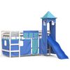 vidaXL Kids' Loft Bed with Tower without Mattress Blue 90x200 cm
