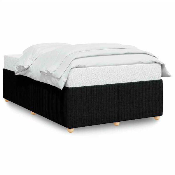 vidaXL Bed Frame without Mattress Black Double Fabric