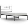 vidaXL Metal Bed Frame without Mattress with Headboard Black 100x200cm