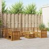 vidaXL Sofa Sets 10 pcs Natural Solid Acacia Wood