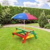 AXI Children Picnic Table Nick with Umbrella Rainbow