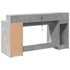 vidaXL Desk with LED Lights Concrete Grey 160x55x91 cm Engineered Wood