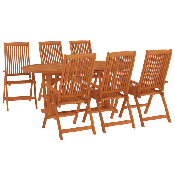 vidaXL 7 Piece Garden Dining Set Solid Wood Eucalyptus