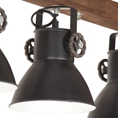 vidaXL Industrial Ceiling Lamp Black E27 Mango Wood