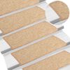 vidaXL Stair Mats 15 pcs 65x21x4 cm Light Brown Rectangular Edge