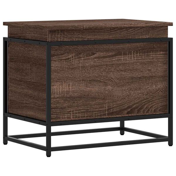 vidaXL Storage Box with Lid Brown Oak 60x40x51.5 cm Engineered Wood