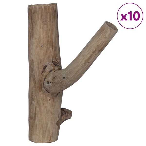 vidaXL Hook Brown 4 x 4 x 14 cm Solid Reclaim Wood