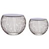 vidaXL Coffee Table | Set of 2 | Gold, White | Metal, MDF | Large, Small
