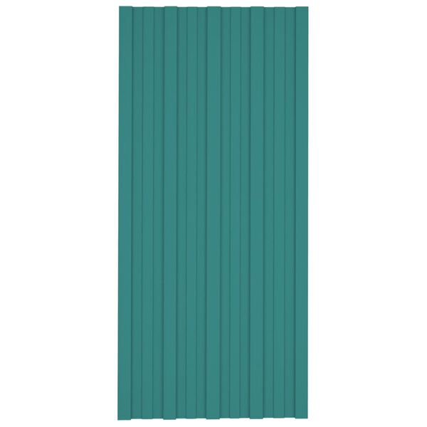 vidaXL Roof Panels 36 pcs Galvanised Steel Green 100x45 cm