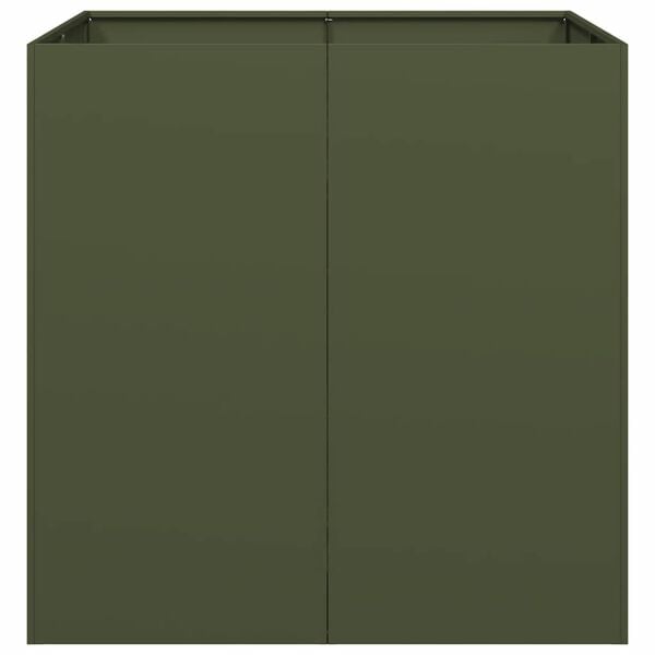 vidaXL Planter Olive Green 80x80x80 cm Steel