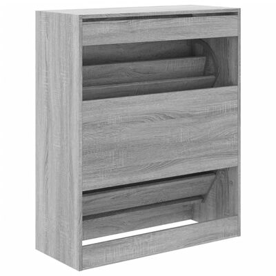 vidaXL Shoe Cabinet Grey Sonoma 80x34x96.5 cm Engineered Wood