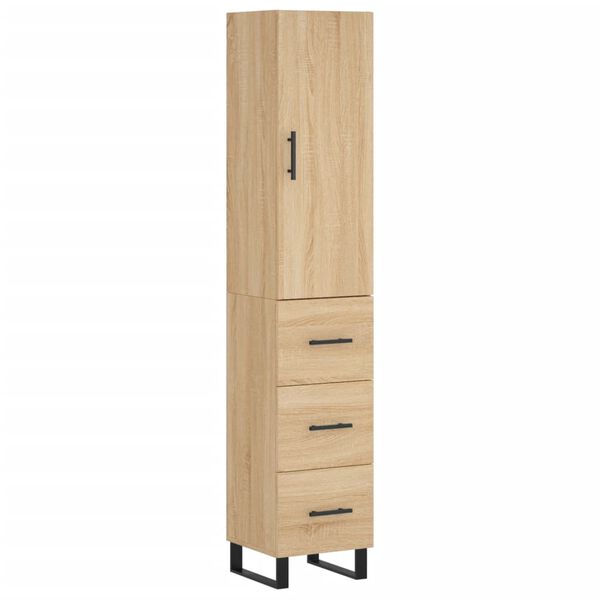 vidaXL Highboard Sonoma Oak 34.5x34x180 cm Engineered Wood