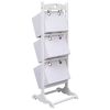 vidaXL 3-Layer Basket Rack White 35x35x102 cm Wood
