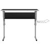 vidaXL Craft Desk Black&Grey 110x53x(58-87) cm Engineered Wood&Steel