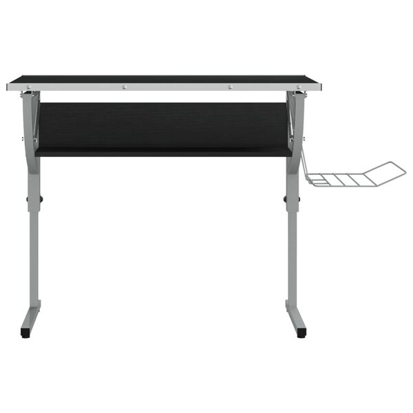 vidaXL Craft Desk Black&Grey 110x53x(58-87) cm Engineered Wood&Steel