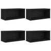 vidaXL CD Storage Rack 4 pcs Black Oak 40 x 17 x 17 cm Engineered Wood