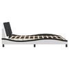vidaXL Bed Frame with LED without Mattress "Zadar" White and Black 180x200 cm