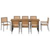 vidaXL Garden Dining Set 9 pcs Grey Solid Acacia Wood