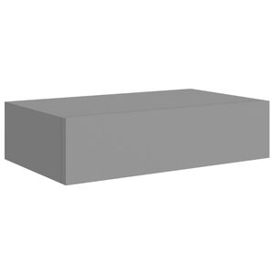 vidaXL Wall-mounted Drawer Shelf Grey 40x23.5x10cm MDF