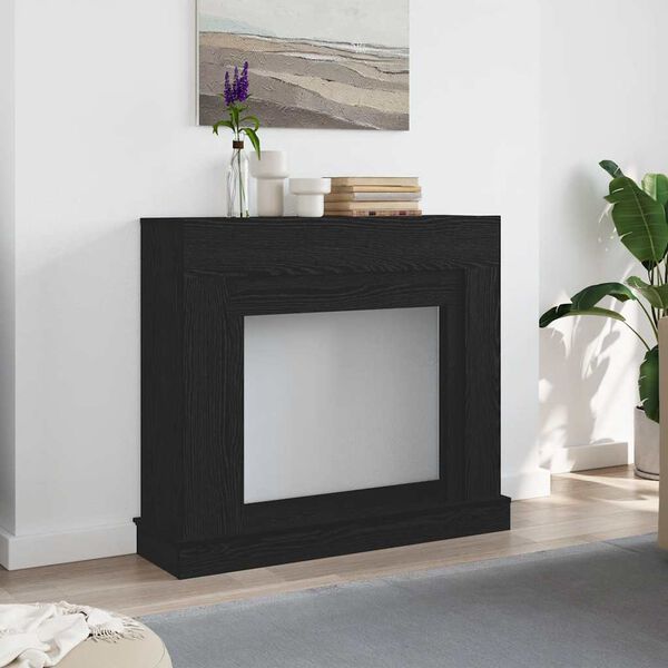 vidaXL Fireplace Surround Black Oak 100x30x87.5 cm Engineered Wood
