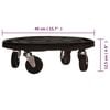 vidaXL Plant Trolleys with Wheels 2 pcs Diameter 40 cm Black 275 kg