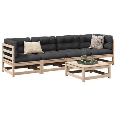 vidaXL 5 Piece Garden Sofa Set Solid Wood Pine