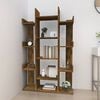 vidaXL Book Cabinet Smoked Oak 86x25.5x140 cm Engineered Wood