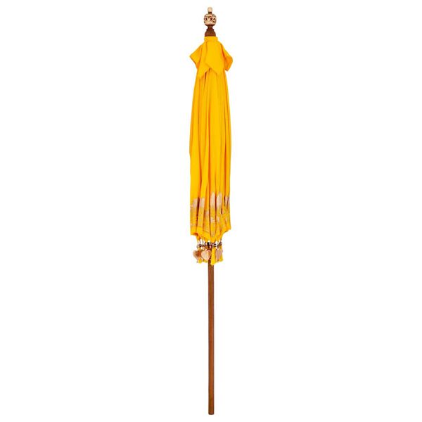vidaXL Balinese Parasol Yellow 215 x 215 x 260 cm Cotton and Wood